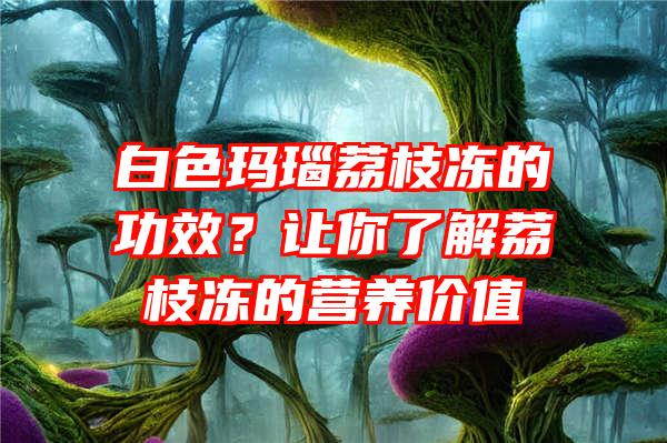 白色玛瑙荔枝冻的功效？让你了解荔枝冻的营养价值