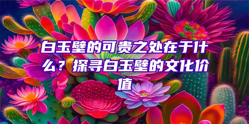 白玉壁的可贵之处在于什么？探寻白玉壁的文化价值