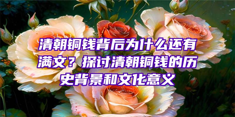 清朝铜钱背后为什么还有满文？探讨清朝铜钱的历史背景和文化意义