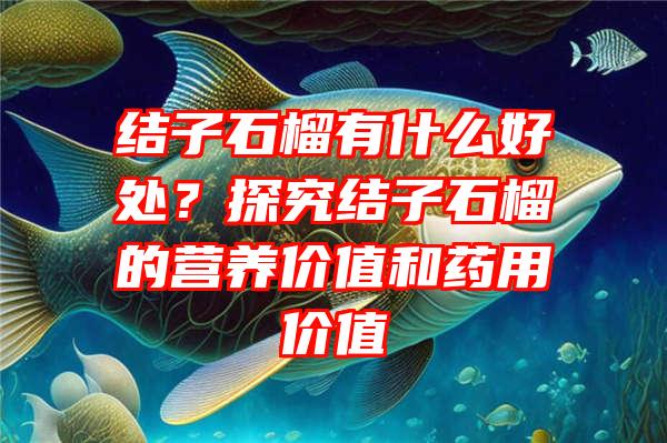 结子石榴有什么好处？探究结子石榴的营养价值和药用价值