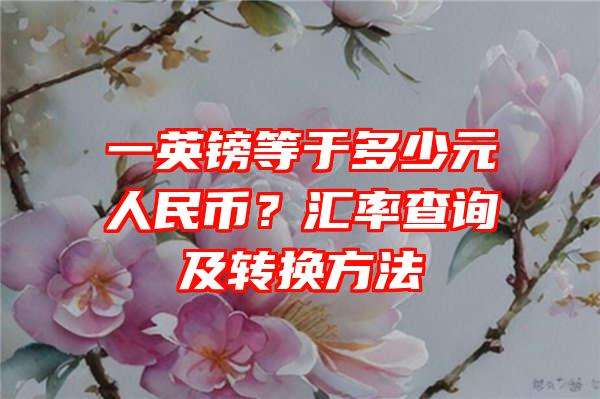 一英镑等于多少元人民币？汇率查询及转换方法