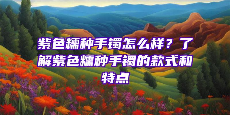 紫色糯种手镯怎么样？了解紫色糯种手镯的款式和特点