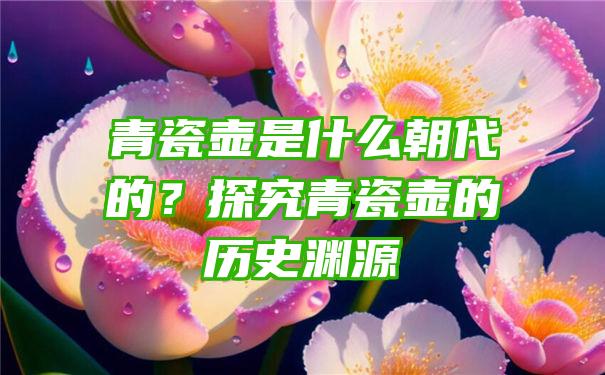 青瓷壶是什么朝代的？探究青瓷壶的历史渊源