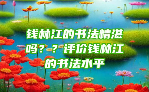 钱林江的书法精湛吗？？评价钱林江的书法水平