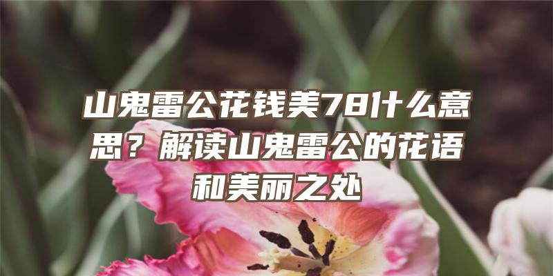 山鬼雷公花钱美78什么意思？解读山鬼雷公的花语和美丽之处