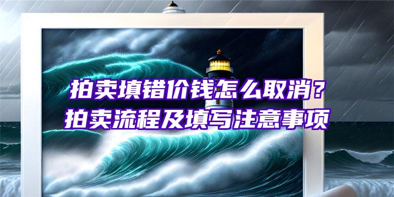 拍卖填错价钱怎么取消？拍卖流程及填写注意事项