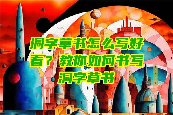 洞字草书怎么写好看？教你如何书写洞字草书