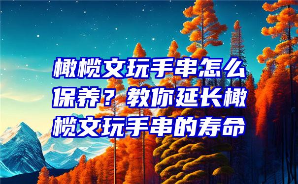 橄榄文玩手串怎么保养？教你延长橄榄文玩手串的寿命