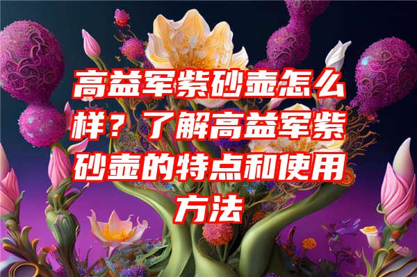 高益军紫砂壶怎么样？了解高益军紫砂壶的特点和使用方法