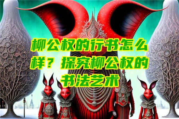 柳公权的行书怎么样？探究柳公权的书法艺术