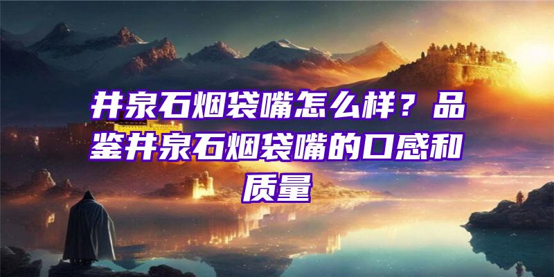 井泉石烟袋嘴怎么样？品鉴井泉石烟袋嘴的口感和质量