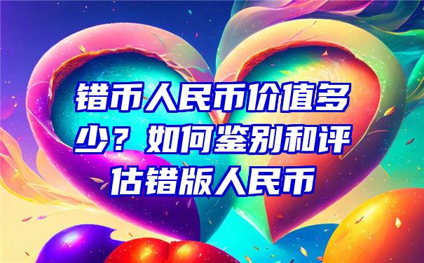 错币人民币价值多少？如何鉴别和评估错版人民币