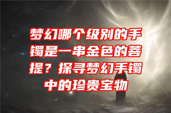 梦幻哪个级别的手镯是一串金色的菩提？探寻梦幻手镯中的珍贵宝物