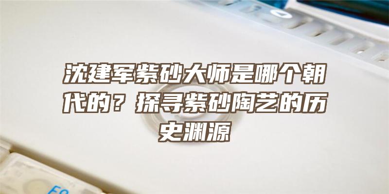 沈建军紫砂大师是哪个朝代的？探寻紫砂陶艺的历史渊源