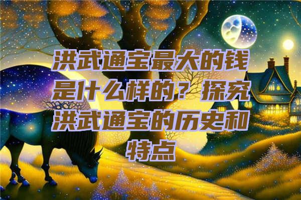 洪武通宝最大的钱是什么样的？探究洪武通宝的历史和特点