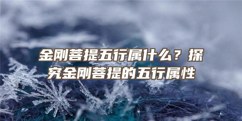 金刚菩提五行属什么？探究金刚菩提的五行属性