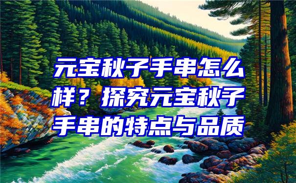 元宝秋子手串怎么样？探究元宝秋子手串的特点与品质