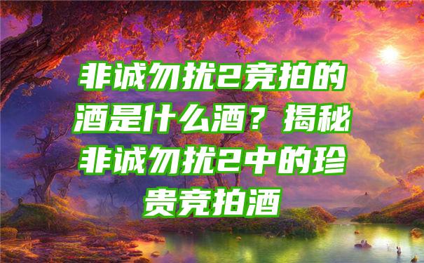 非诚勿扰2竞拍的酒是什么酒？揭秘非诚勿扰2中的珍贵竞拍酒