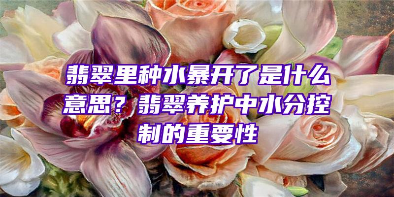 翡翠里种水暴开了是什么意思？翡翠养护中水分控制的重要性