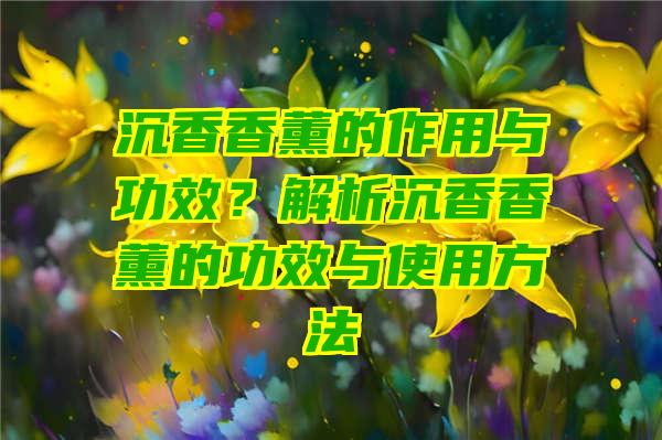 沉香香薰的作用与功效？解析沉香香薰的功效与使用方法