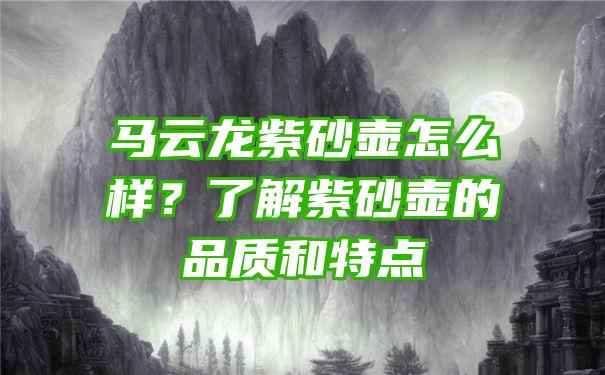 马云龙紫砂壶怎么样？了解紫砂壶的品质和特点