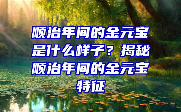 顺治年间的金元宝是什么样子？揭秘顺治年间的金元宝特征