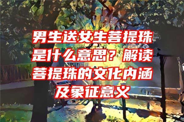 男生送女生菩提珠是什么意思？解读菩提珠的文化内涵及象征意义