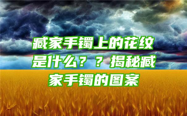 臧家手镯上的花纹是什么？？揭秘臧家手镯的图案