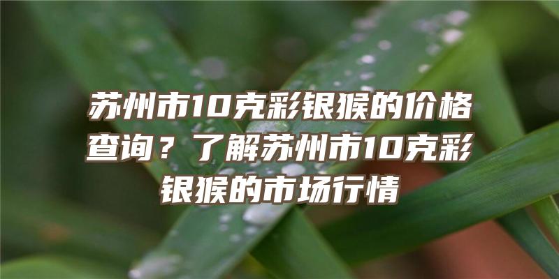 苏州市10克彩银猴的价格查询？了解苏州市10克彩银猴的市场行情