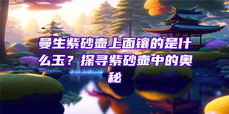 曼生紫砂壶上面镶的是什么玉？探寻紫砂壶中的奥秘