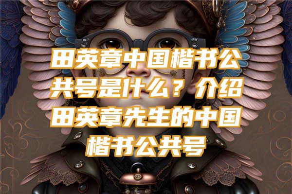 田英章中国楷书公共号是什么？介绍田英章先生的中国楷书公共号