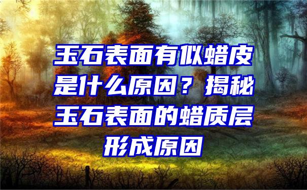 玉石表面有似蜡皮是什么原因？揭秘玉石表面的蜡质层形成原因