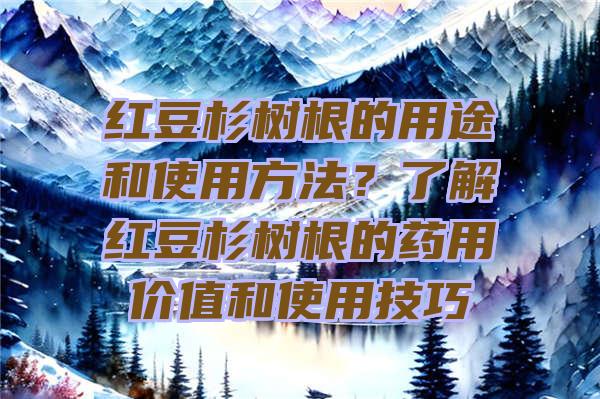 红豆杉树根的用途和使用方法？了解红豆杉树根的药用价值和使用技巧