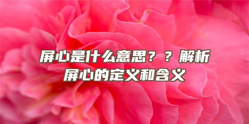 屏心是什么意思？？解析屏心的定义和含义