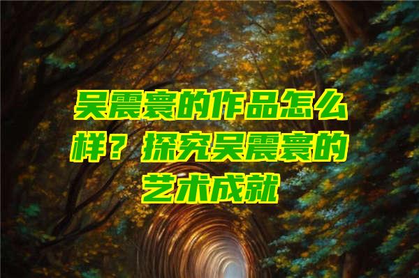 吴震寰的作品怎么样？探究吴震寰的艺术成就