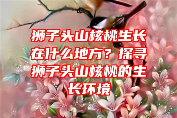 狮子头山核桃生长在什么地方？探寻狮子头山核桃的生长环境