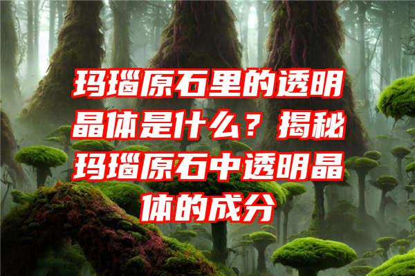 玛瑙原石里的透明晶体是什么？揭秘玛瑙原石中透明晶体的成分