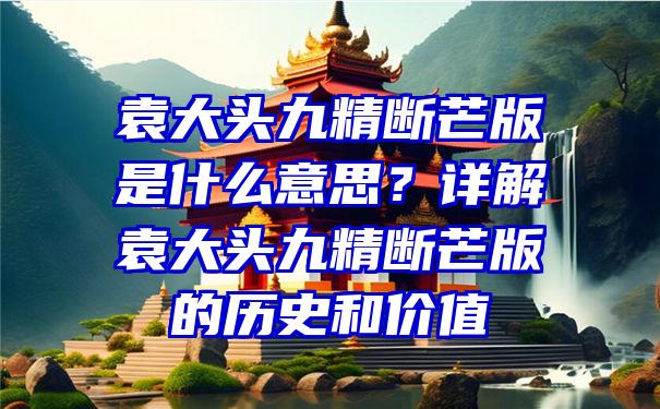 袁大头九精断芒版是什么意思？详解袁大头九精断芒版的历史和价值