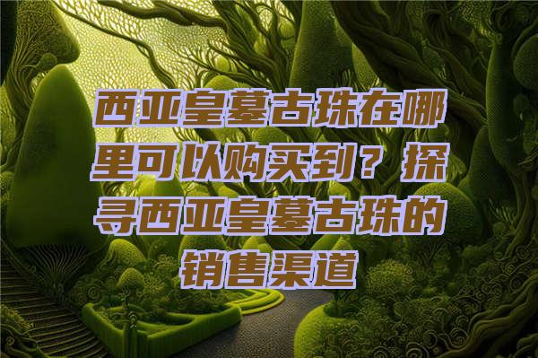 西亚皇墓古珠在哪里可以购买到？探寻西亚皇墓古珠的销售渠道