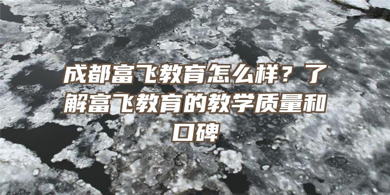 成都富飞教育怎么样？了解富飞教育的教学质量和口碑