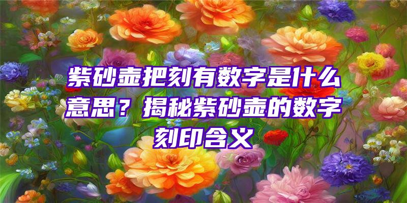 紫砂壶把刻有数字是什么意思？揭秘紫砂壶的数字刻印含义