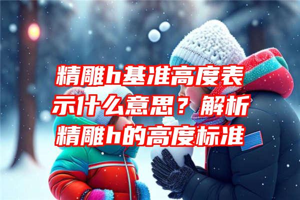 精雕h基准高度表示什么意思？解析精雕h的高度标准