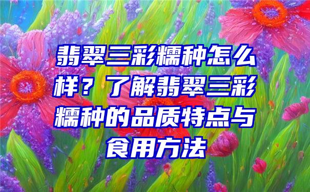 翡翠三彩糯种怎么样？了解翡翠三彩糯种的品质特点与食用方法