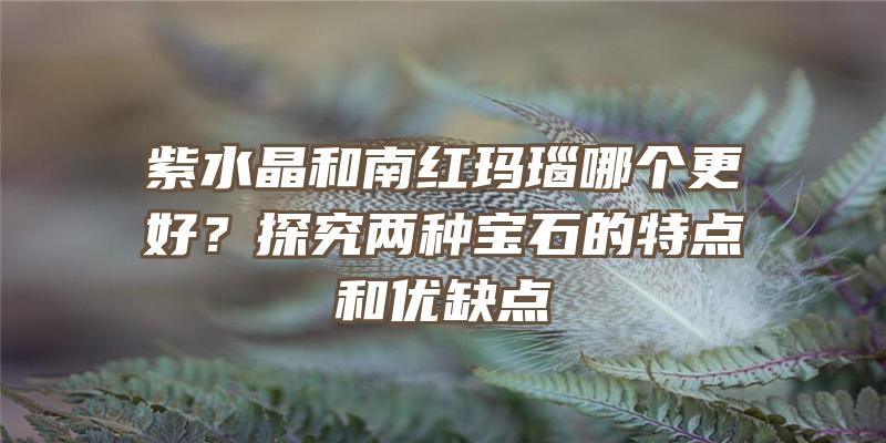 紫水晶和南红玛瑙哪个更好？探究两种宝石的特点和优缺点