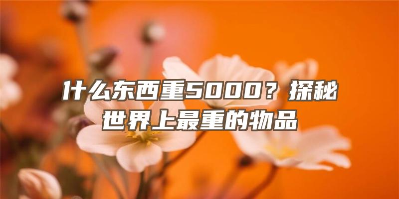 什么东西重5000？探秘世界上最重的物品