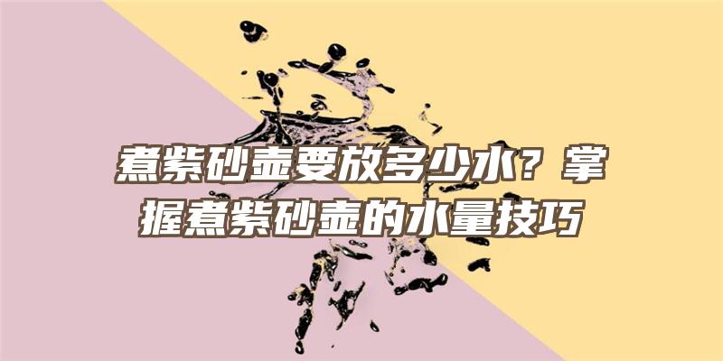 煮紫砂壶要放多少水？掌握煮紫砂壶的水量技巧