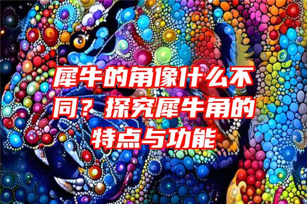 犀牛的角像什么不同？探究犀牛角的特点与功能