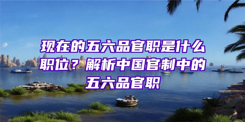 现在的五六品官职是什么职位？解析中国官制中的五六品官职