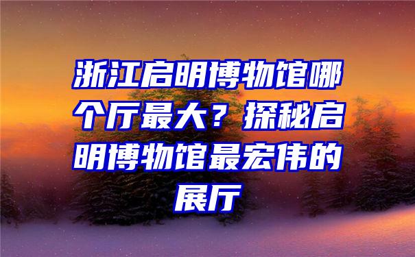 浙江启明博物馆哪个厅最大？探秘启明博物馆最宏伟的展厅