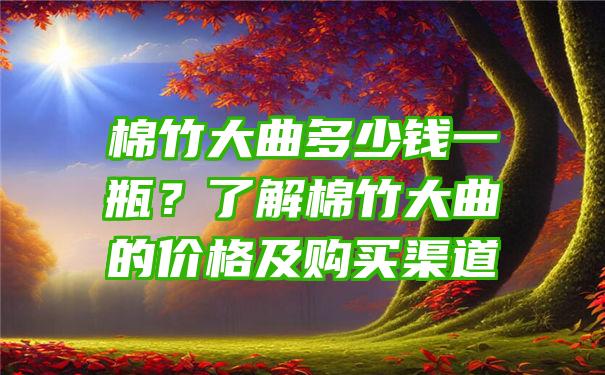 棉竹大曲多少钱一瓶？了解棉竹大曲的价格及购买渠道